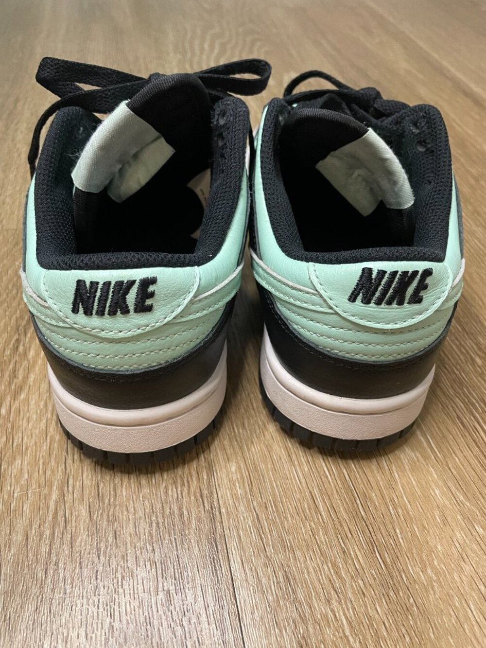 Nike By You Dunk Lows Black and Mint Green Size 5.5 US - Picture 4 of 11